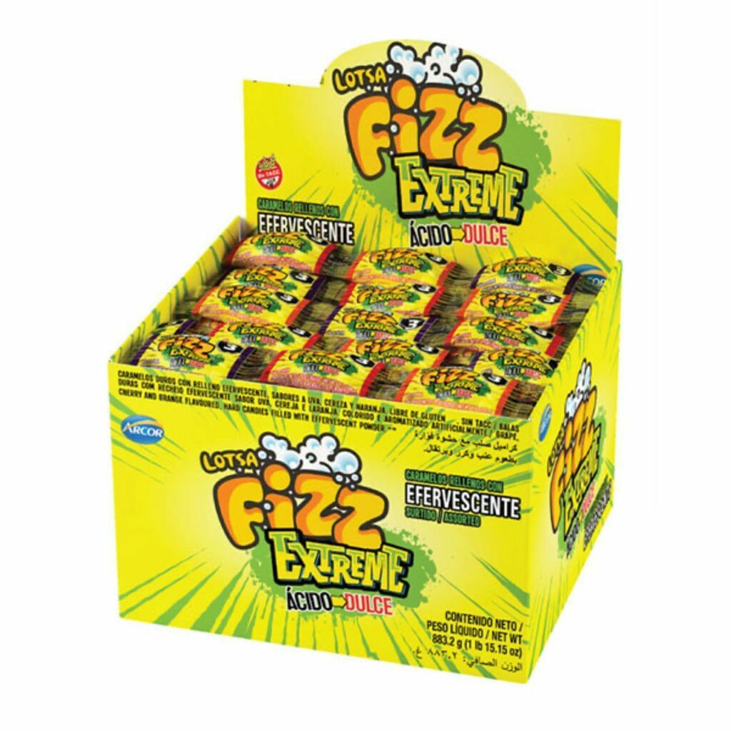 Caramelos Fizz Exterme Caja 48 tiras x 5unid.